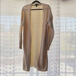 Ribbed long cardigan